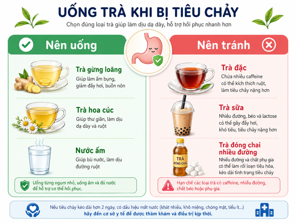 Cách uống trà khi bị tiêu chảy 