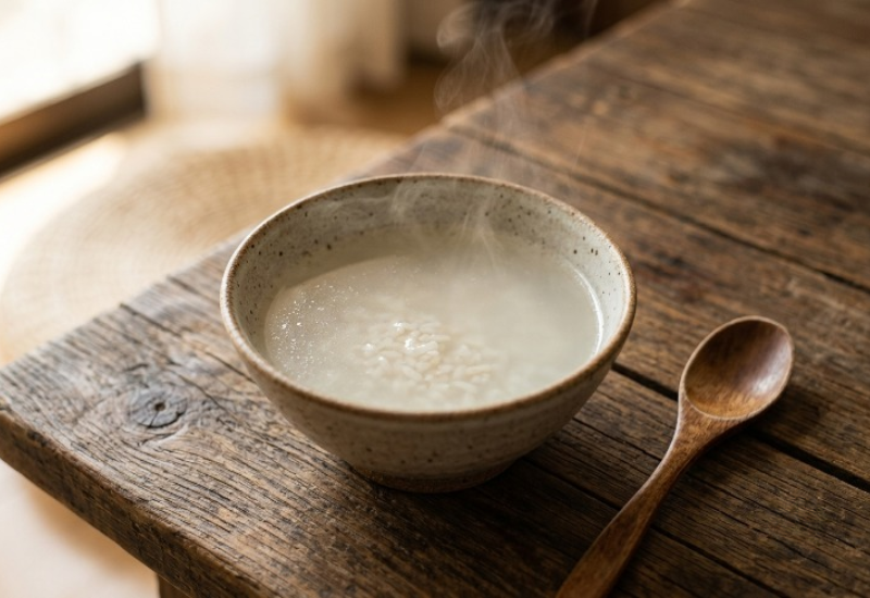 Nước cháo muối hoặc nước gạo rang