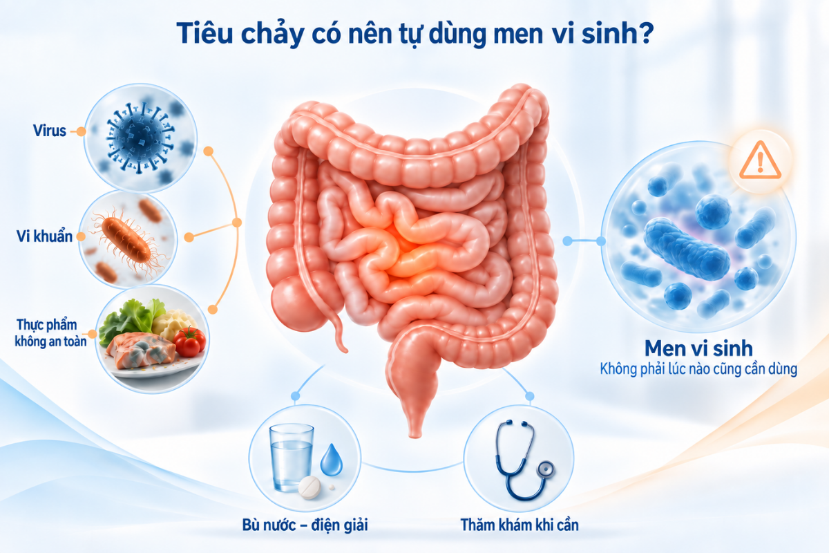 Không nên tự dùng men vi sinh khi bị tiêu chảy nếu chưa xác định rõ nguyên nhân